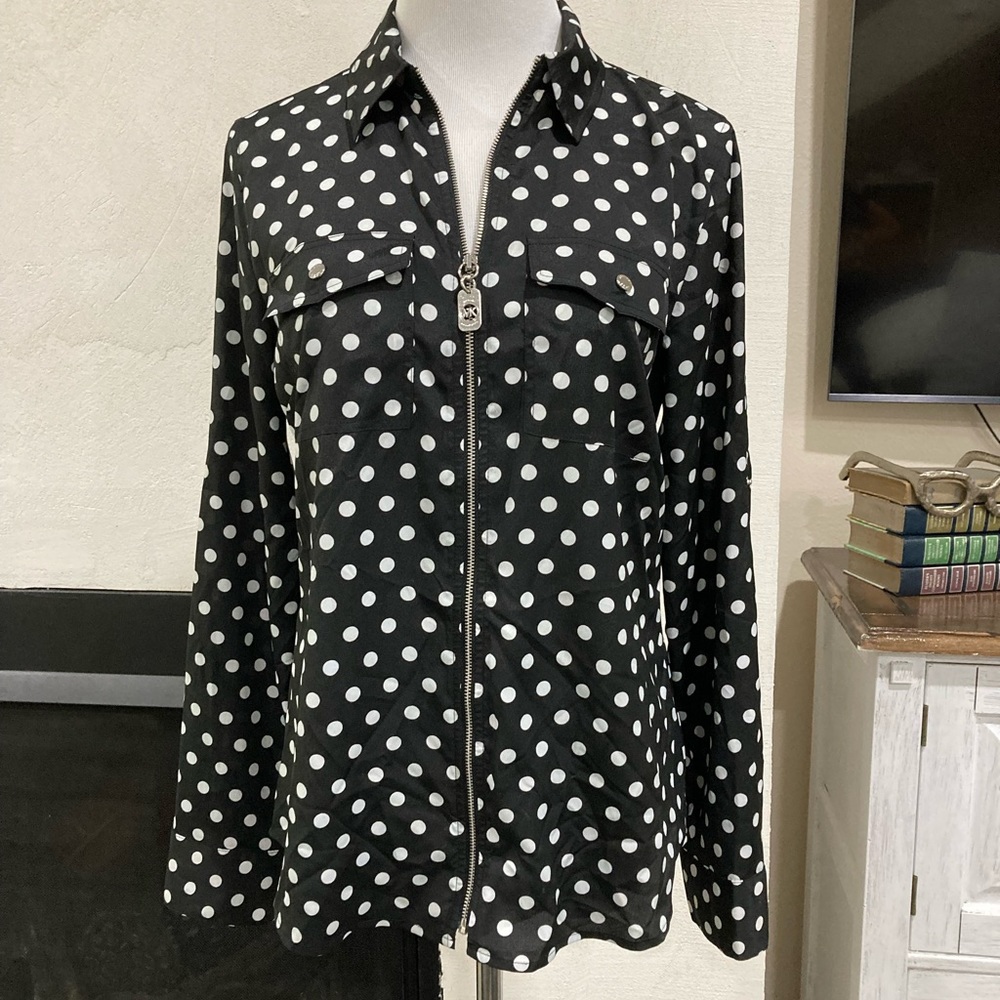 Michael Kors polka dot blouse size M